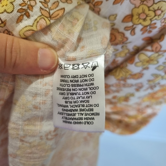 Ghanda Romeo Multicolour Floral Linen Blend Bow Detail Midi Dress Size L - Picture 10 of 10